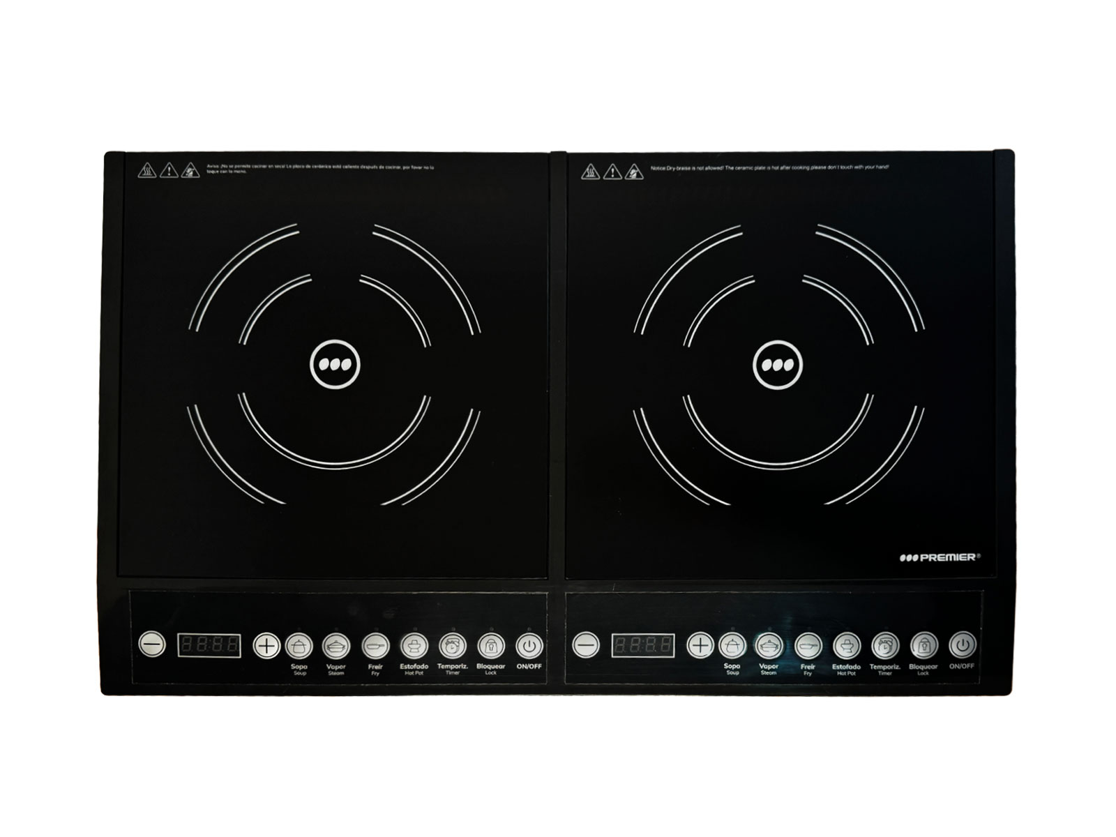 Vista superior de la estufa