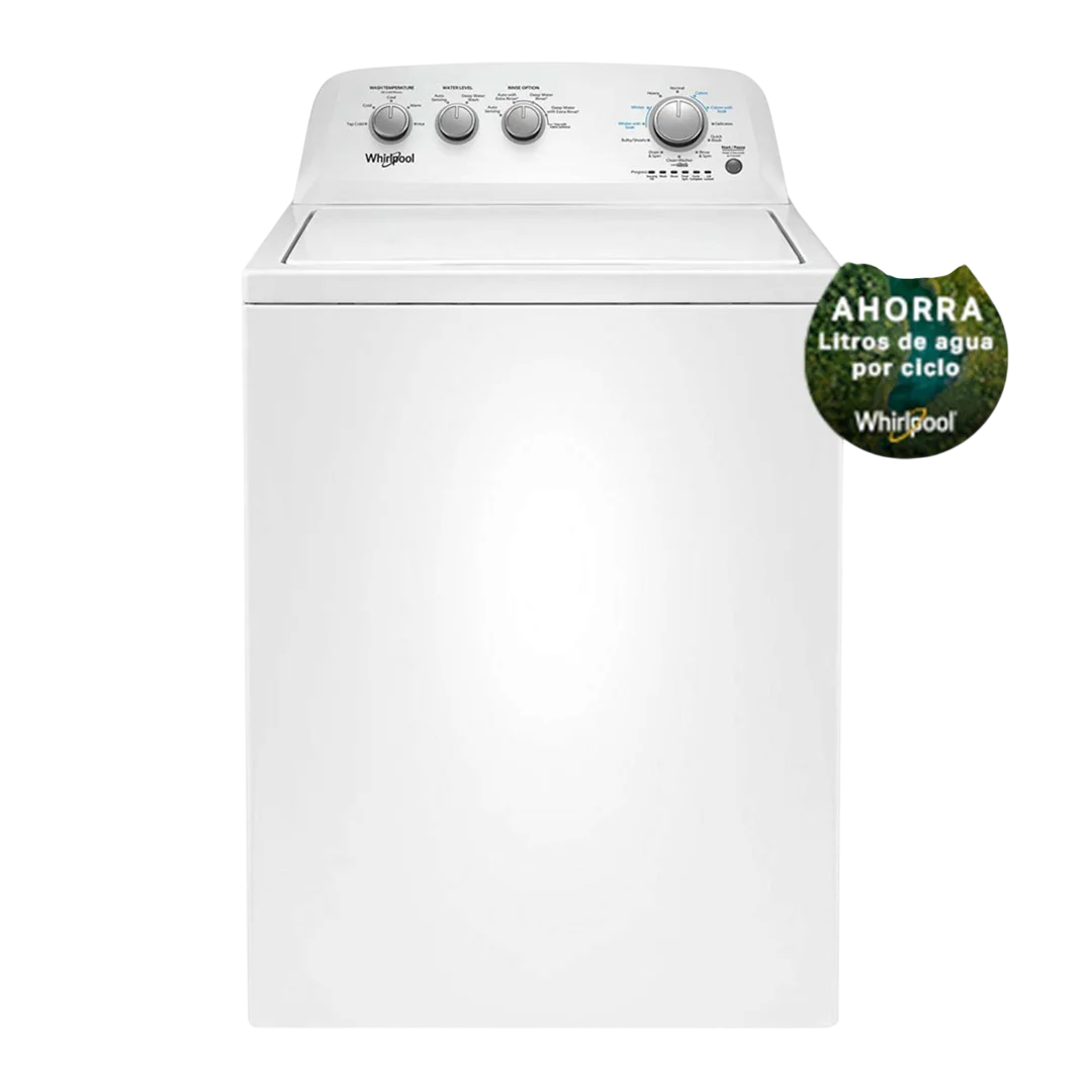 Vista frontal de la lavadora